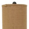 31" Black Fleur de Lis Metal Table Lamp With Natural Burlap Shade