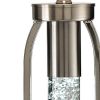 31" Silver Metal Table Lamp With Beige Empire Shade