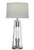 31" Silver Metal Table Lamp With Gray Empire Shade