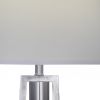 31" Silver Metal Table Lamp With Gray Empire Shade