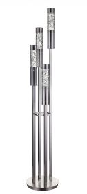 11" X 11" X 58" Brushed Nickel Metal Glass Led Floor Lamp