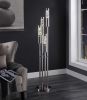 11" X 11" X 58" Brushed Nickel Metal Glass Led Floor Lamp