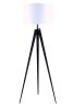 White And Black Metal Tripod Floor Lamp