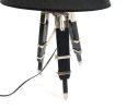 26" Black Metal Tripod Table Lamp With Black Shade