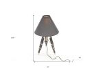26" Black Metal Tripod Table Lamp With Black Shade