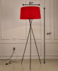 20 X 20 X 69 Red Metal Floor Lamp