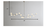 90.5 X 18 X 17 Black White Iron Glass Pendant Lamp