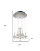 Clear Candle Style Four Light Metal and Glass Ceiling Light