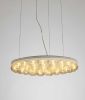 29 X 29 X 7 White Glass Metal Pendant Lamp