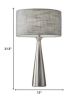 Brushed Steel Metal Finish Tapered Basectable Lamp