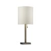 22" Antiqued Brass Metal Cylinder Table Lamp With Off White Drum Shade