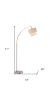 71" Silver Adjustable Arched Floor Lamp With White and Natural Drum Shade