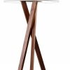 63" Solid Wood Tripod Floor Lamp With White Drum Shade