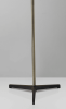 Three Arm Adjustable Floor Lamp In Brass Metal With Grey Black And White Shades