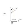 Three Arm Adjustable Floor Lamp In Brass Metal With Grey Black And White Shades