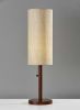31" Walnut Solid Wood Standard Table Lamp With Beige Shade