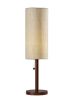 31" Walnut Solid Wood Standard Table Lamp With Beige Shade