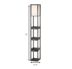 72" Black Column Floor Lamp With Off White Solid Color Rectangular Shade