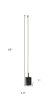 Minimalist Ambient Glow Led Floor Lamp With Dimmer In Antique Brass And Black Marble