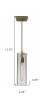 Clear Glass Cylinder Shade With Vintage Filament Bulb Antique Brass Metal Pendant