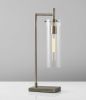 24" Brass Novelty With Clear Cylinder Shade