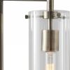 24" Brass Novelty With Clear Cylinder Shade