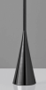 74" Black Nickel Floor Lamp With White Fabric Shade