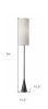 74" Black Nickel Floor Lamp With White Fabric Shade