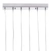 Silver Kitchen Island Six Light Metal LED Ceiling Light With Shades