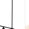 Black Kitchen Island Three Light Metal Chandelier With Black and White Shades