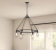 Brown and Black Six Light Metal Dimmable Chandelier