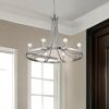 Silver Candle Style Eight Light Metal Dimmable Chandelier