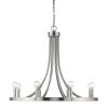 Silver Candle Style Eight Light Metal Dimmable Chandelier