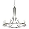 Silver Candle Style Eight Light Metal Dimmable Chandelier