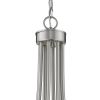 Silver Candle Style Eight Light Metal Dimmable Chandelier