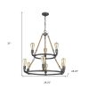 Brown and Black Nine Light Metal Dimmable Chandelier