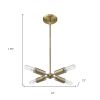 Gold Four Light Metal Dimmable Chandelier