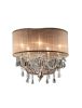 Silver and Pink Faux Crystal Hanging Chandelier Lamp