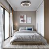 20" Clear Flush Mount Five Blade Dimmable Remote Control Integrated Light Ceiling Fan