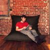 Jaxx Pillow Saxx 5.5 Foot Bean Bag Floor Pillow - Denim, Black