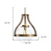 Gold Unique Statement Transparent Wood Ceiling Light With Clear Shades