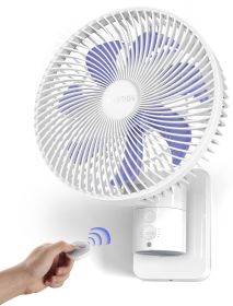 8' Small Wall Mount Fan with Remote Control;  90°Oscillating;  4 Speeds;  Timer;  Included 120° Adjustable Tilt;  High Velocity;  70Inch Cord;  for