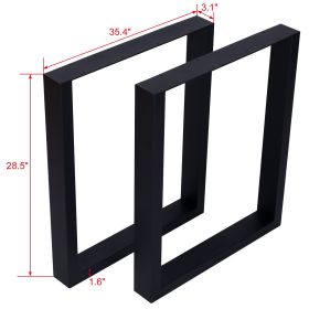 Square Table Legs 28X 35" ,Wide Metal Table Legs , Heavy Duty Steel Desk Legs Table Leg Dining Table Legs Coffee Desk Leg, Set of 2