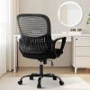 Office Managerial Executive Chair, Comfortable Lumbar Support, Comfy Arms for Home,Bedroom,Study,Student,Black,Executive Chair