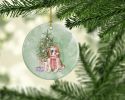 Cavalier Spaniel Tricolor Blenheim Puppy Christmas Presents and Tree Ceramic Ornament Christmas Tree Hanging Decorations for Home Christmas Holiday, P