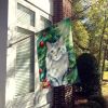 American Curl Cat By the Christmas Tree House Flag Large Porch Sleeve Pole Decorative Outside Yard Banner Artwork Wall Hanging, Polyester, House Size,