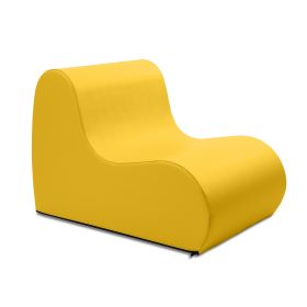 Jaxx Midtown Medium Classroom Soft Foam Chair - Premium Vinyl Cover (Color: Yellow)