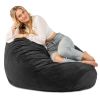 Jaxx Koku - Designer Oval Two-Tone Bean Bag Chair - Quilted Microvelvet
