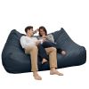 Atrium Collection Lozia Loveseat - Large Foam Bean Bag Sofa for Home Theaters, Offices, Schools, Reception & Waiting Rooms - Faux-Leather