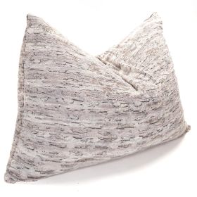Jaxx Pillow Saxx 5.5 Foot -Huge Bean Bag Floor Pillow and Lounger, Luxe Fur (Color: Silver)